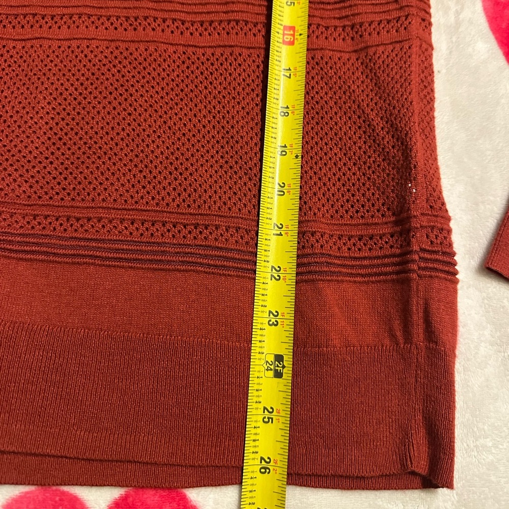 MARKET & SPRUCE Rowan Textured Cotton Blend Sweater Copper M Stitch Fix Nwt - Picture 8 of 11